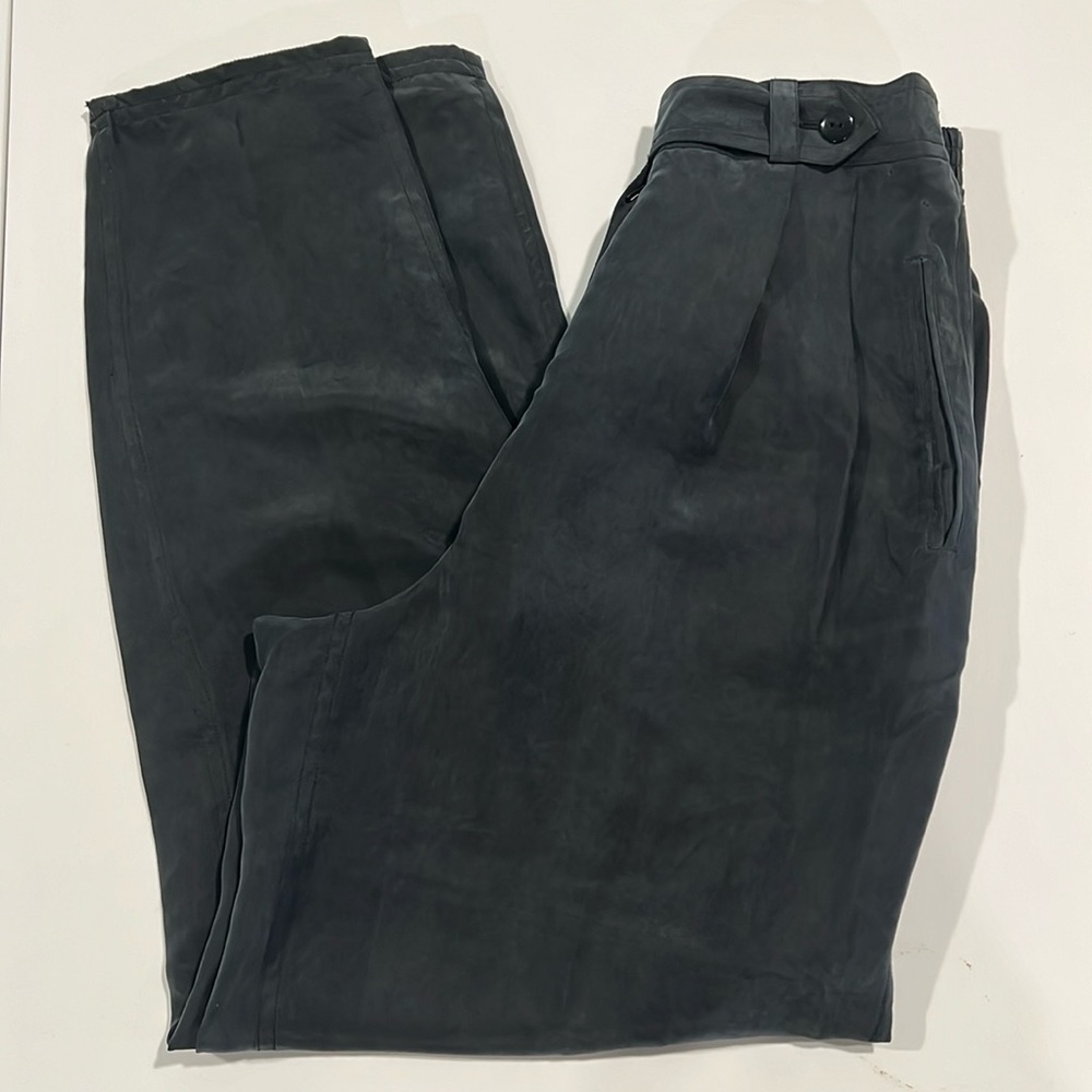 Diane Gilman - silk, charcoal/black, petite pants, vintage